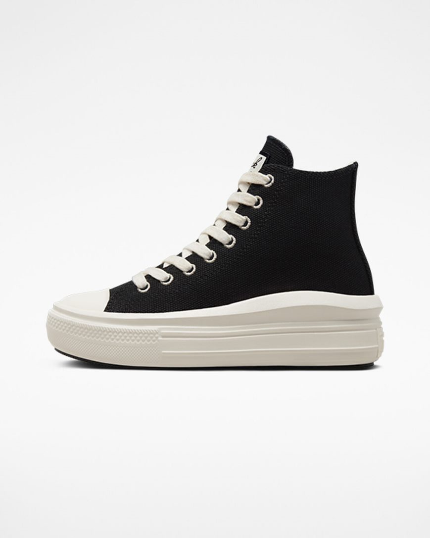 Topanky Na Platforme Converse Chuck Taylor All Star Move Oversized Patch Vysoke Damske Čierne Béžové Biele | SK MPHFU1